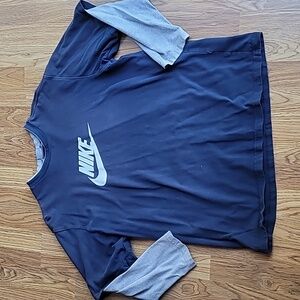 Vintage Nike layered shirt navy and gray size L Large EUC